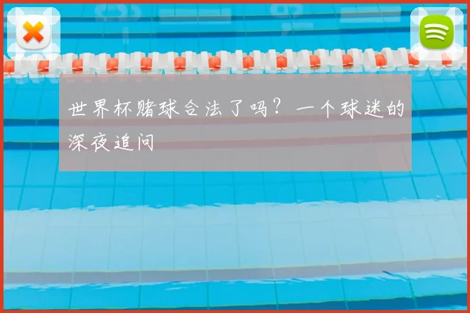 世界杯赌球合法了吗？一个球迷的深夜追问