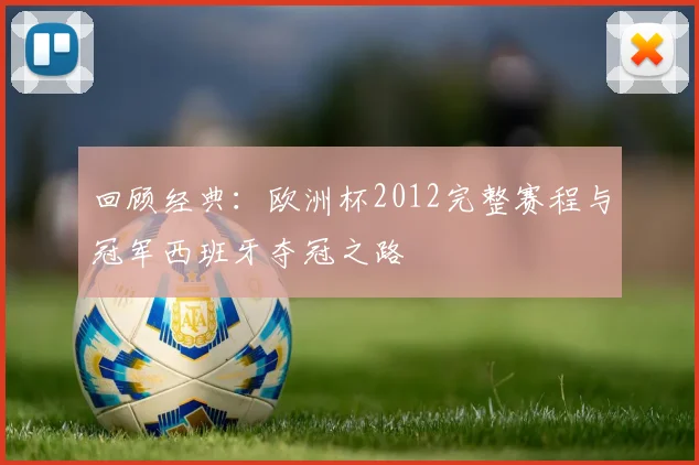 回顾经典：欧洲杯2012完整赛程与冠军西班牙夺冠之路